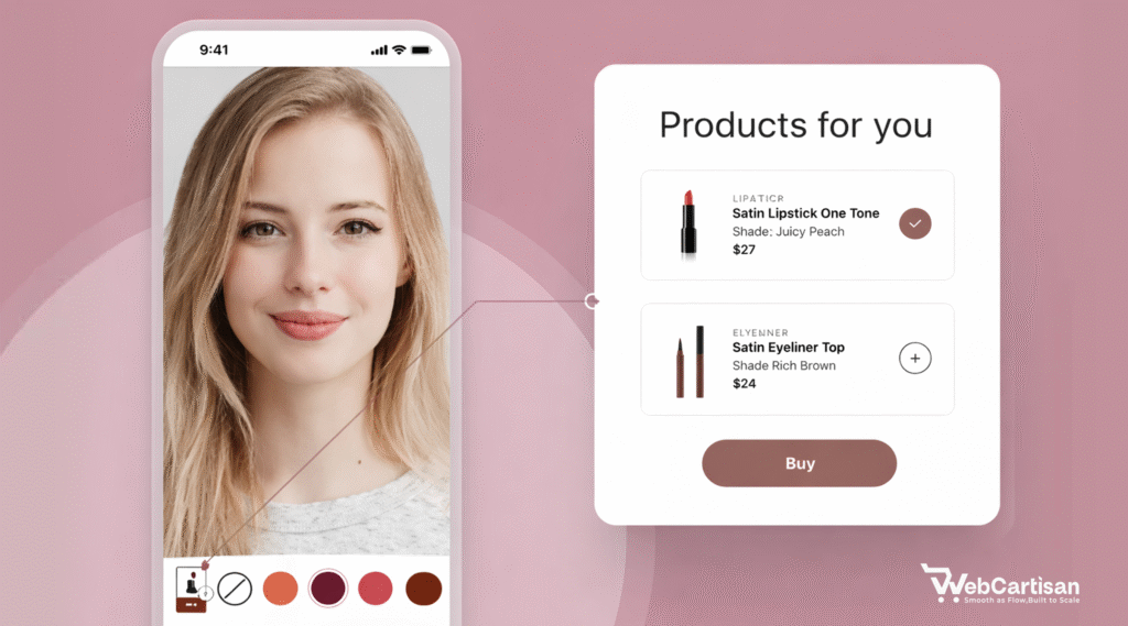 A shopper using a smartphone to virtually wear test 