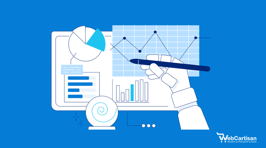 A visual of a warehouse dashboard with green red stock 