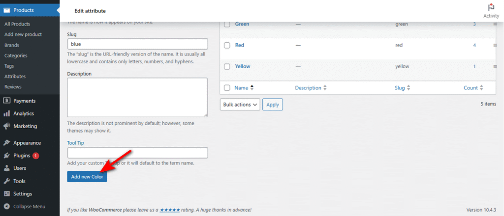 Final step to click add new button