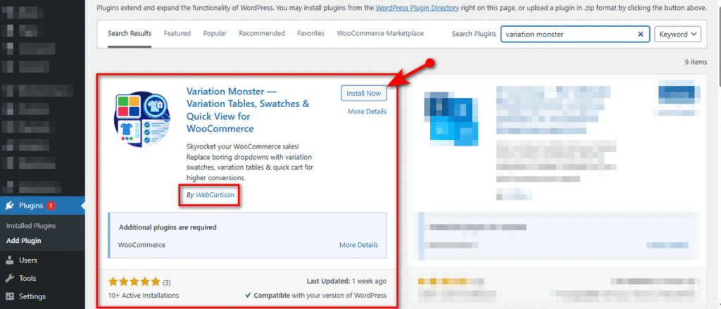 how to install variation monster plugin