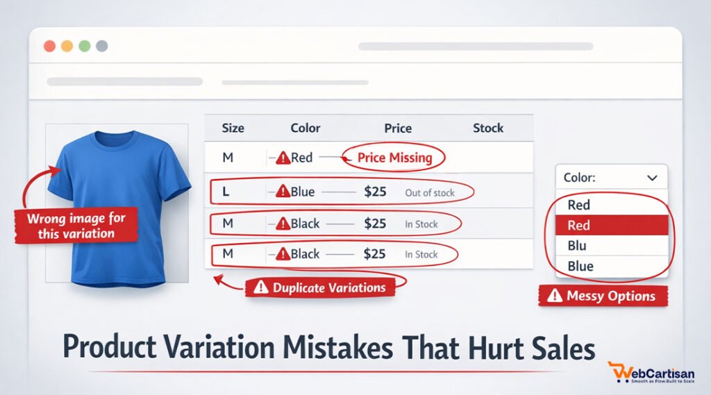 Product Variation Tables Mistakes