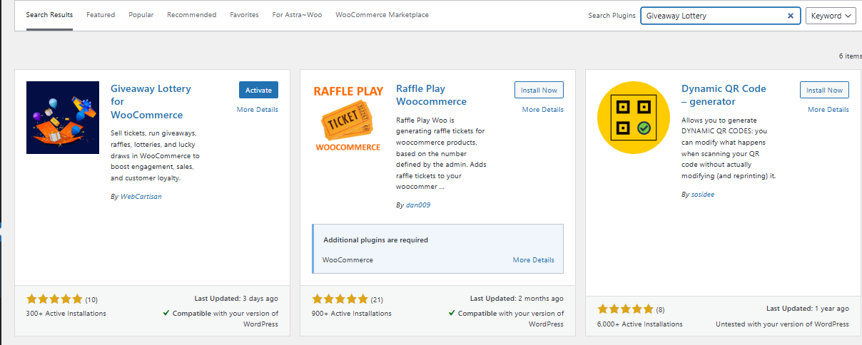 Giveaway Lottery for WooCommerce