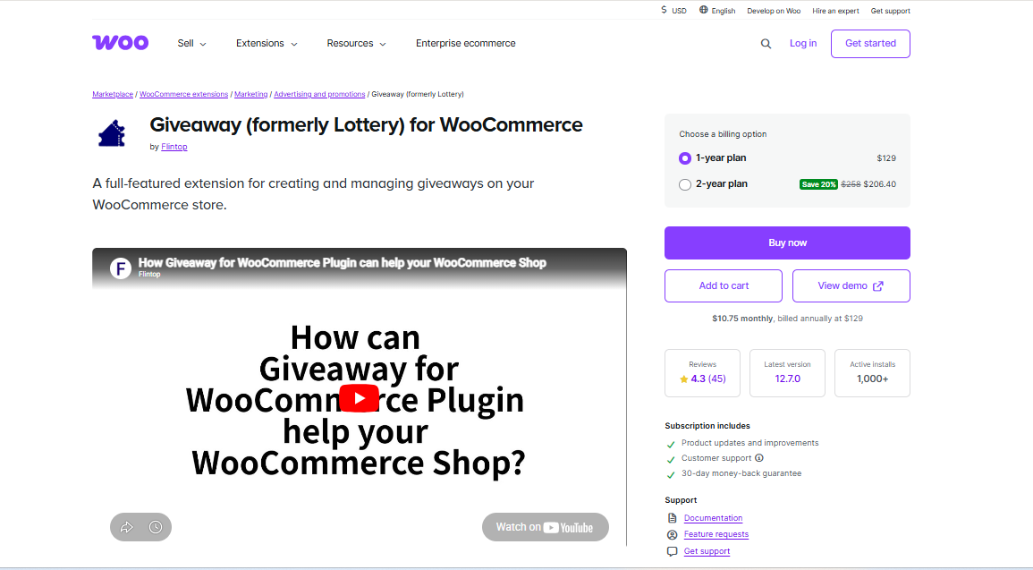 Giveaway (formerly Lottery) for WooCommerce