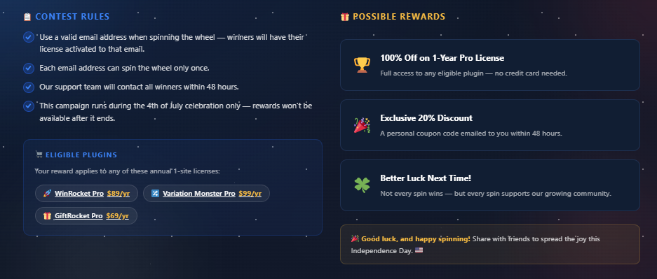WebCartisan Giveaway Campaign